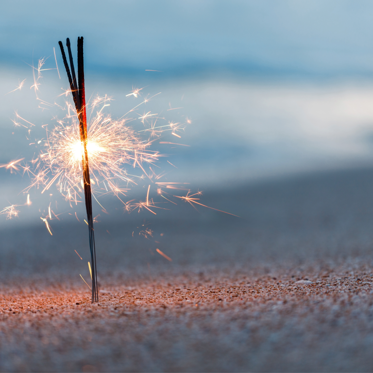 Sparkler op het strand 